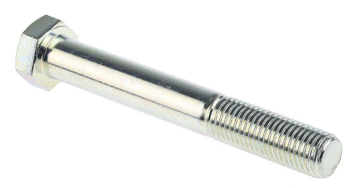 RS PRO Bright Zinc Plated Steel, Hex Bolt, M20 x 150mm