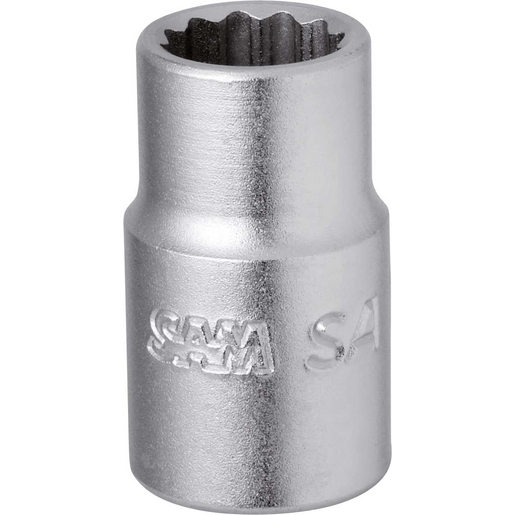 SAM 1/4 in Drive 12mm Standard Socket, 6 point, 17 mm Overall Length