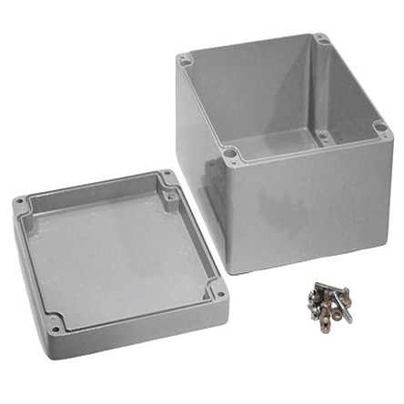 Hammond 1590Z Series Grey Die Cast Aluminium Alloy Enclosure, IP68, Flanged, Grey Lid, 230 x 200 x 110mm