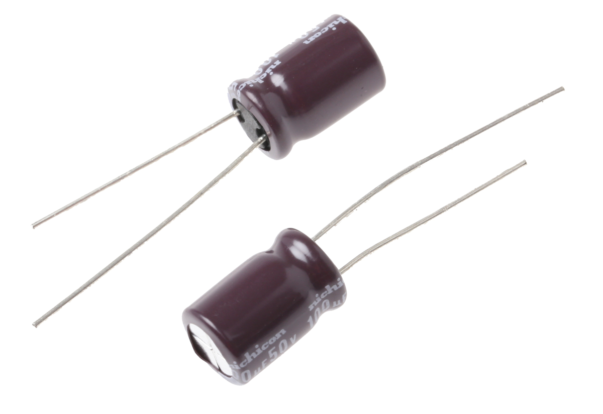 Nichicon 100μF Aluminium Electrolytic Capacitor 50V dc, Radial, Through Hole - UPS1H101MPD