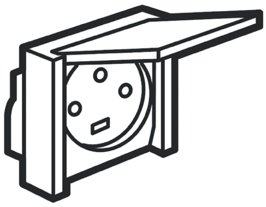 Legrand Plexo Grey 1 Gang Plug Socket, 20A, Type E - French, Outdoor Use