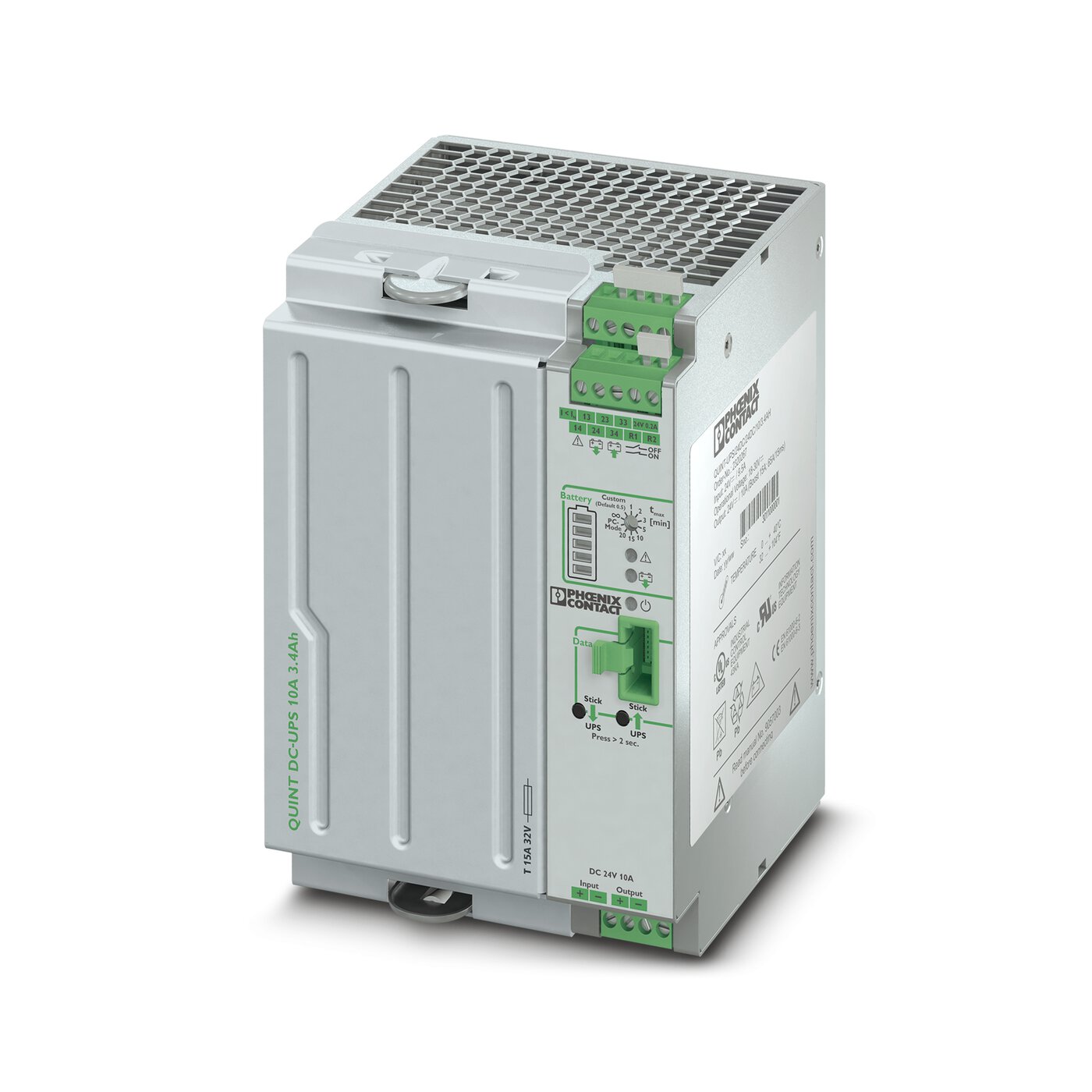 Phoenix Contact 18 → 30V dc Input DIN Rail Uninterruptible Power Supply, QUINT-UPS
