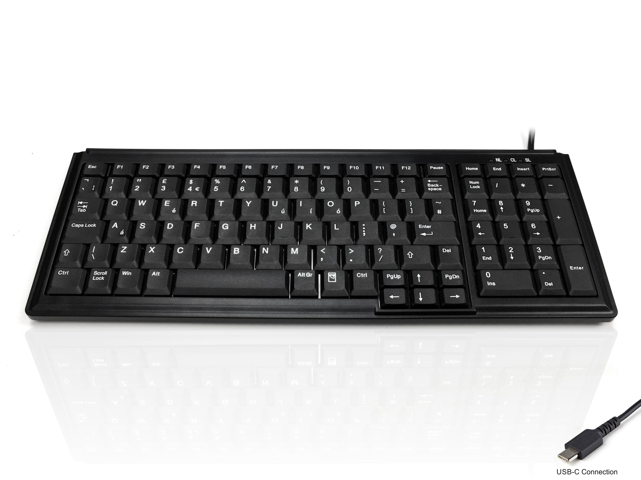 Ceratech KYB500-K103 Wired USB Compact Keyboard, QWERTY (UK), Black