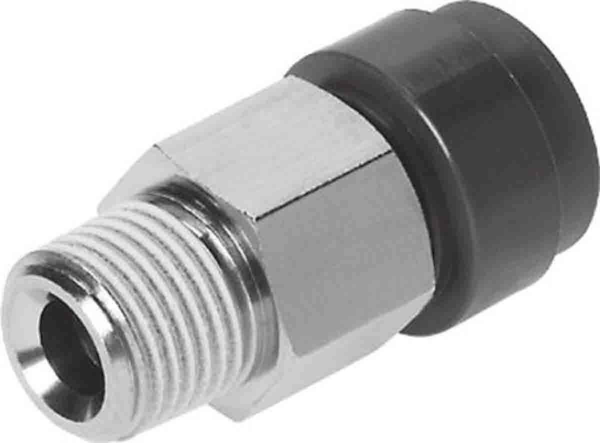 Festo Straight Threaded Adaptor, R 1/4 Male to Push In 12 mm, Threaded-to-Tube Connection Style, 160505