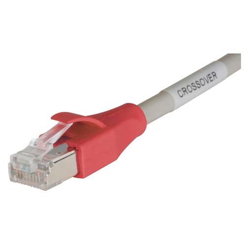 L-ComTRD, 10ft Cat5e, Grey RJ45 to Male RJ45 Male, Nickel Plated Copper Shielded, Terminated PVC Sheath