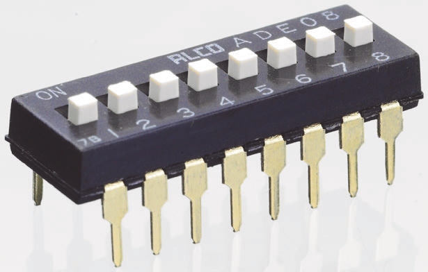 TE Connectivity 7 Way Through Hole DIP Switch SPST
