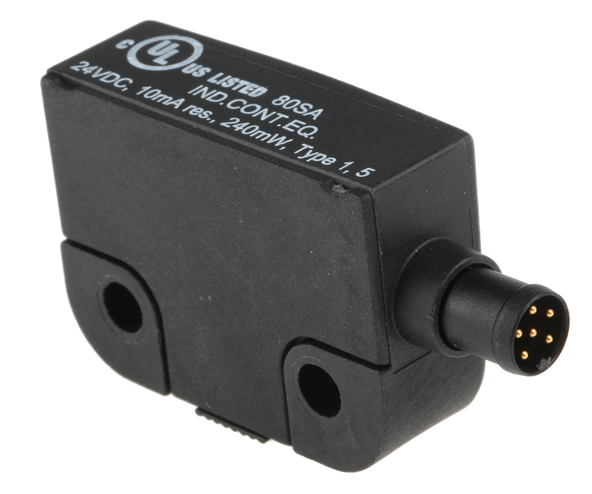 Schmersal BNS260 Series Magnetic Non-Contact Safety Switch, 24V dc, Plastic Housing, NO/NC, M8
