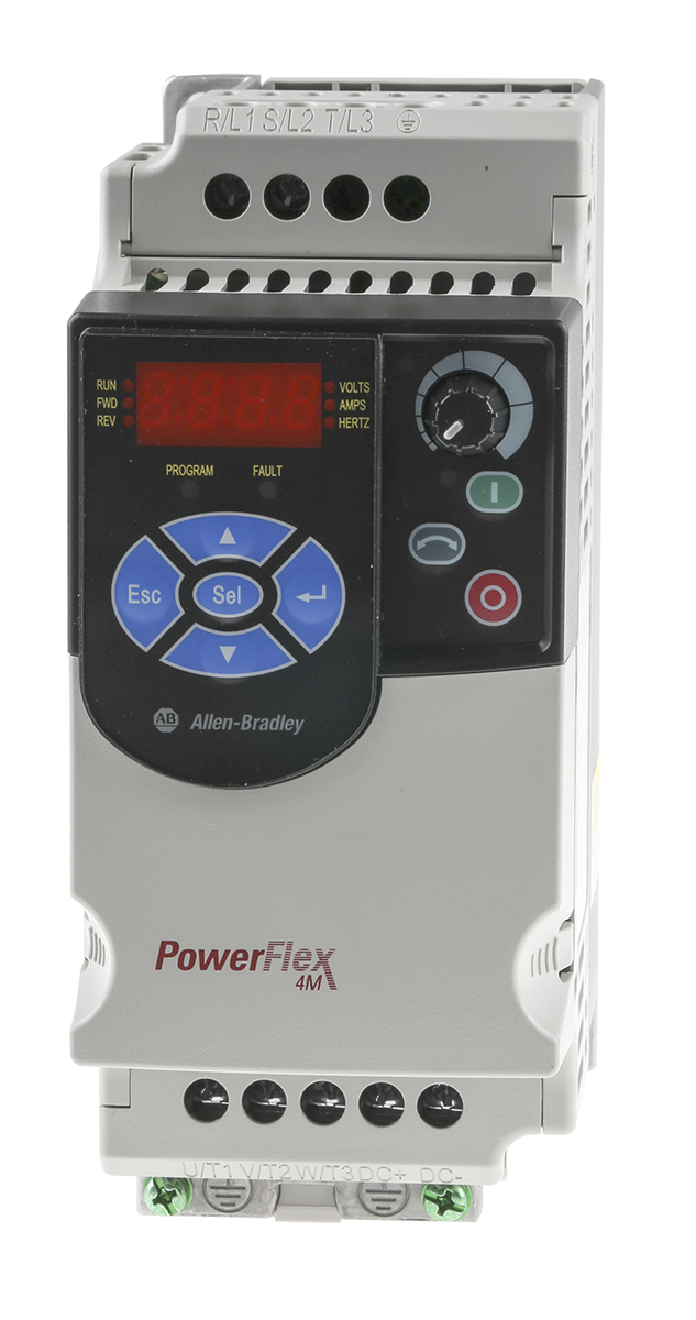 Allen Bradley Inverter Drive, 0.75 kW, 1 Phase, 240 V ac, 4.2 A, PowerFlex 4M Series