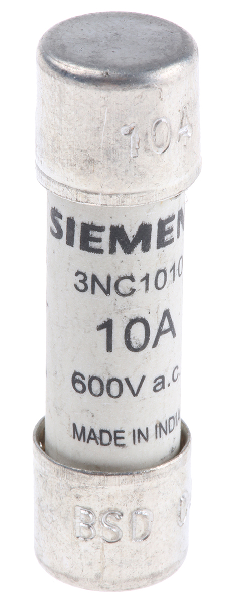 Siemens 10A Cartridge Fuse, 10 x 38mm