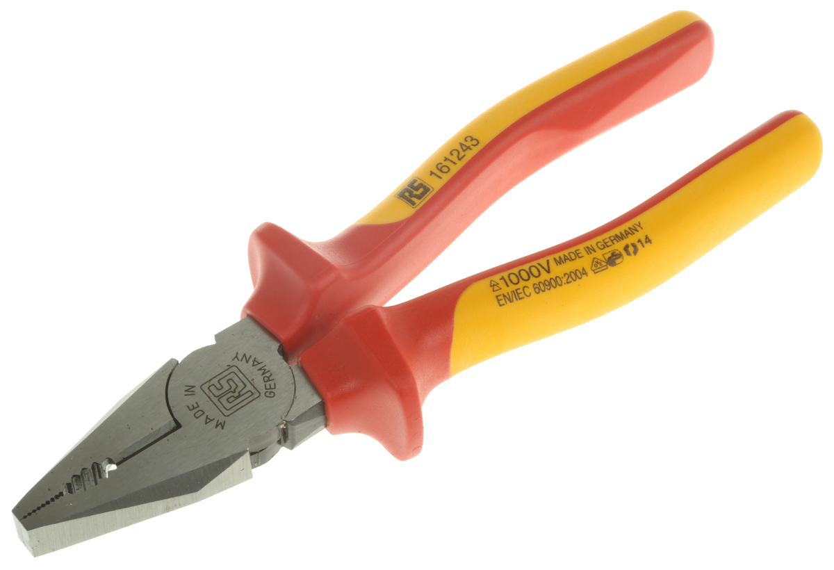 RS PRO Combination Pliers, 180 mm Overall, Straight Tip, VDE/1000V