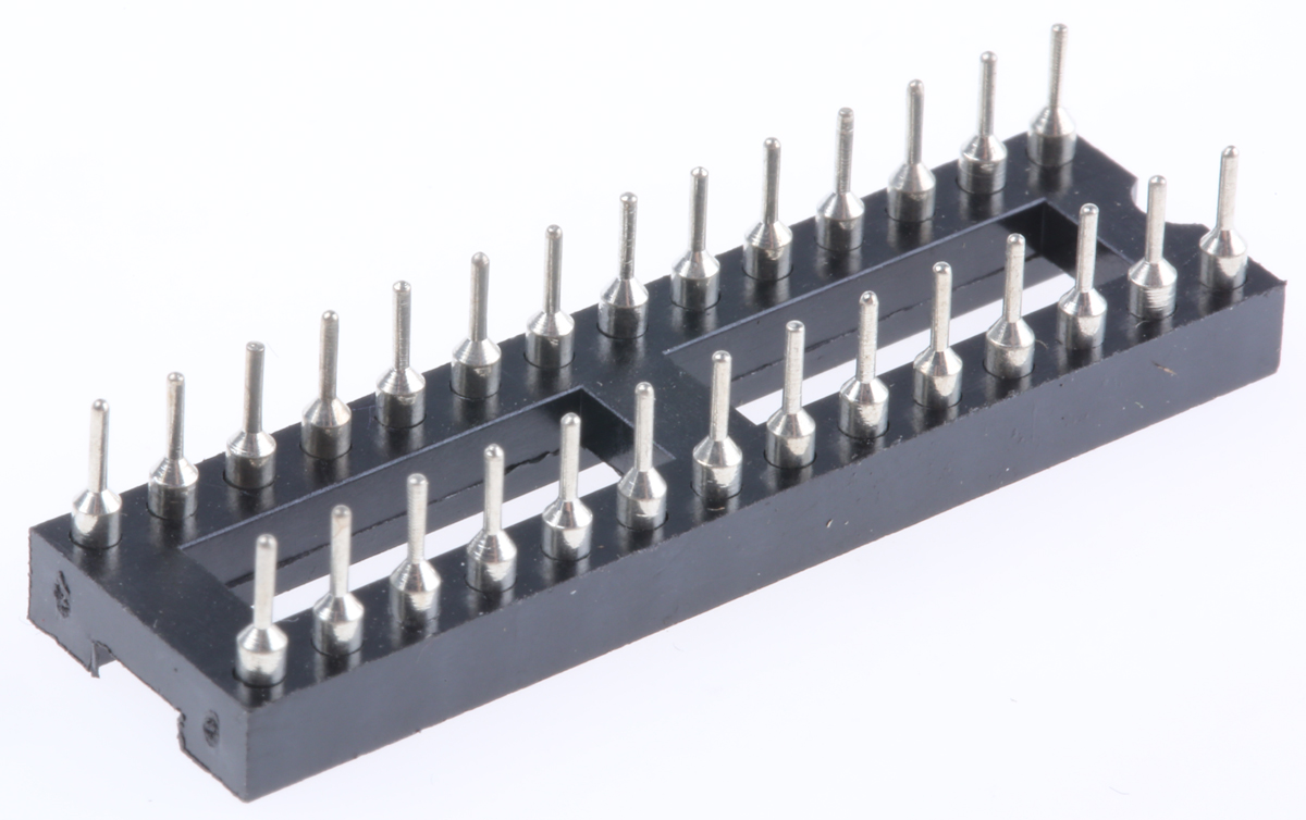 Winslow 2.54mm Pitch Vertical 28 Way, Through Hole Turned Pin Open Frame IC Dip Socket, 5A