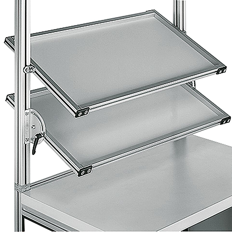Bosch Rexroth PP Light Grey Modular Shelving Shelf, 855mm