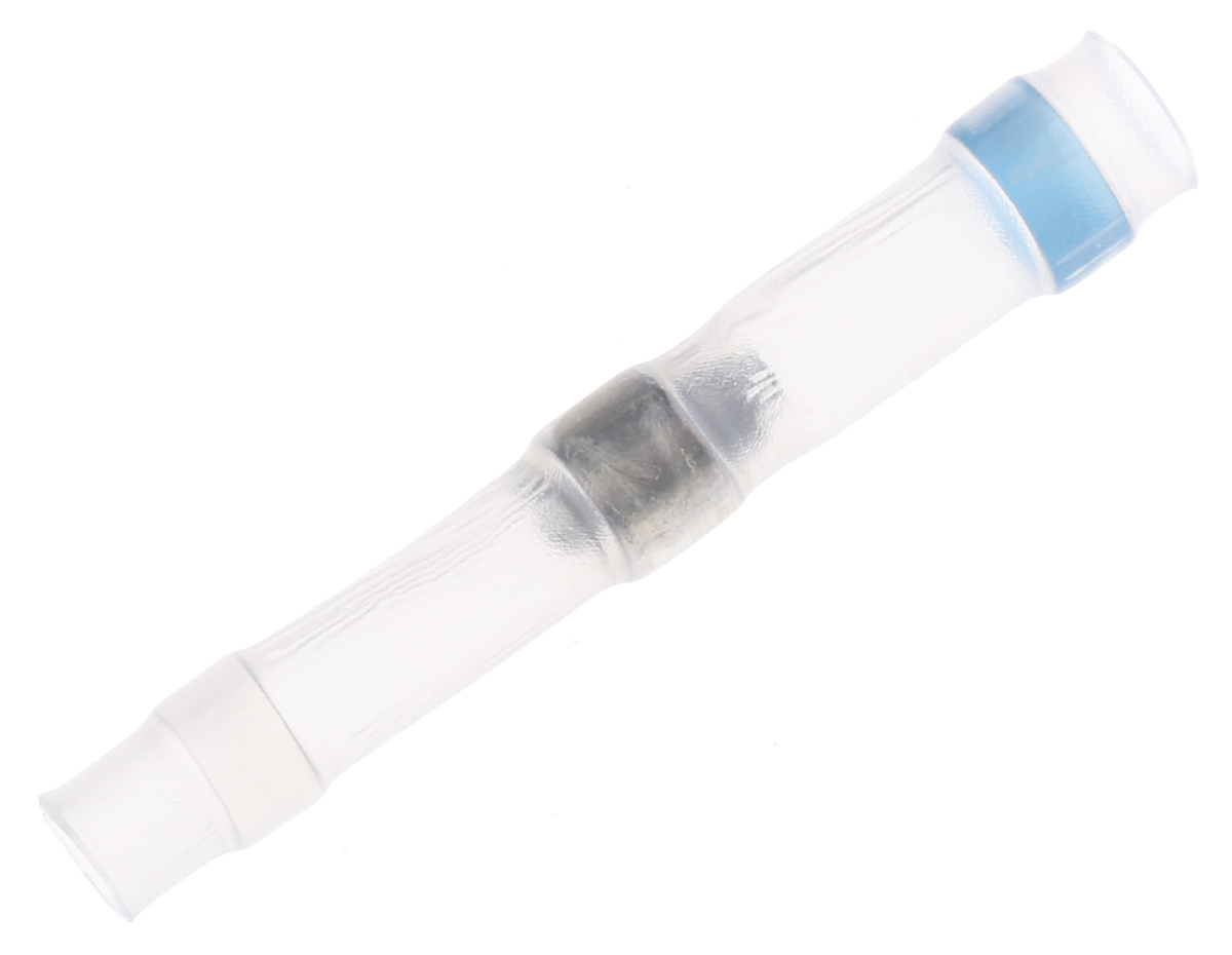 TE Connectivity Transparent Polyolefin Solder Sleeve 26mm Length 0.6 → 1.95mm Cable Diameter