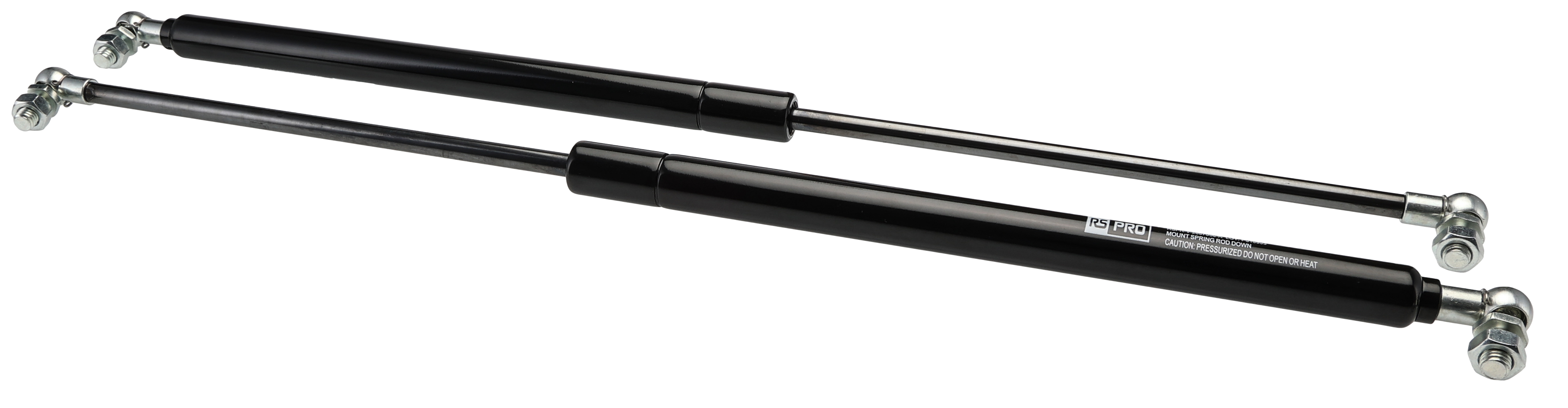 RS PRO Steel Gas Struts, with Ball & Socket Joint, 500.0mm Extended Length, 200.0mm Stroke Length