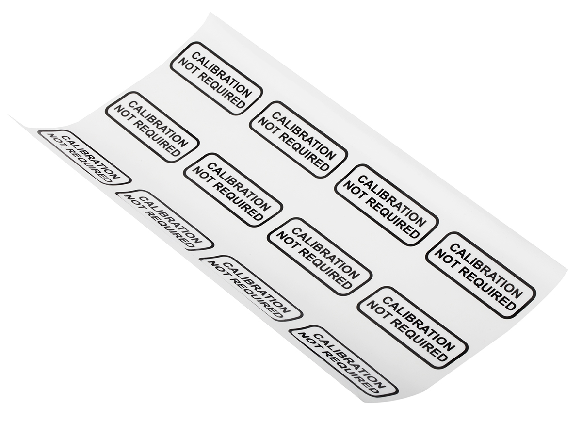 RS PRO Adhesive Pre-Printed Adhesive Label-Calibration Not Required-. Quantity: 120