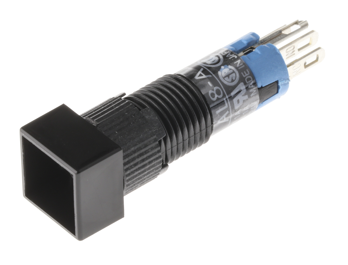Idec Illuminated Miniature Push Button Switch, Latching, Panel Mount, 8mm Cutout, SPDT, 250V, IP40
