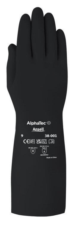 Ansell AlphaTec 38-001 Black Butyl Polymer Insole