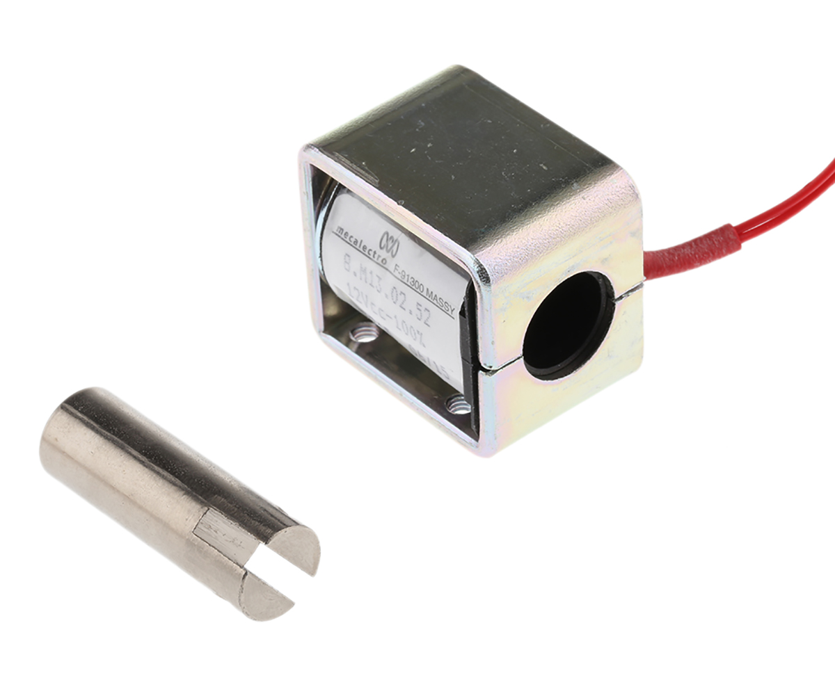 Mecalectro Linear Solenoid, 12 V dc, 2.5N, 35.3 x 31.8 x 25.4 mm