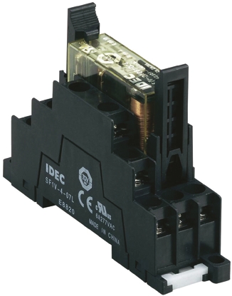 Idec 10 Pin 250V ac/dc DIN Rail Relay Socket, for use with RF1V Force Guided Relay