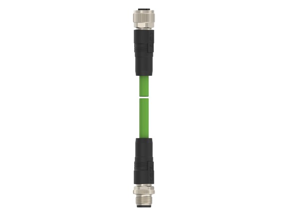 TE ConnectivityTAD1454, 1.5m Cat5e, Green M12 to M12 Shielded, Terminated PVC Sheath