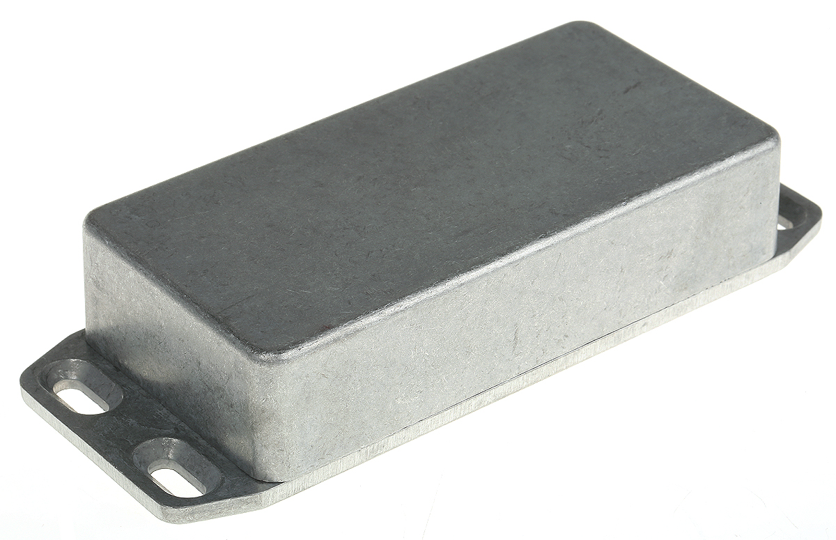 Hammond 1590 Series Natural Die Cast Aluminium Enclosure, IP54, Flanged, Natural Lid, 100 x 50 x 25mm