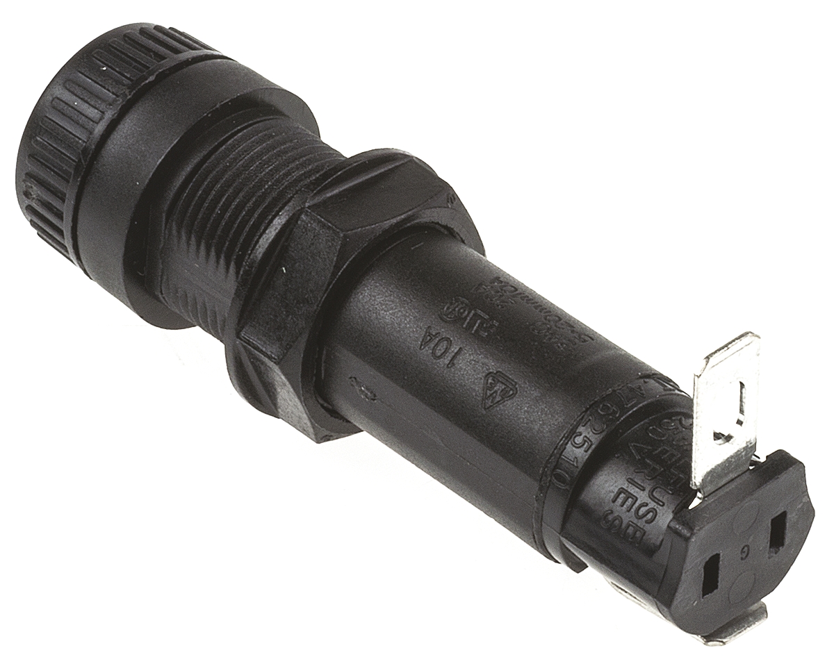 Littelfuse 10A Panel Mount Fuse Holder for 5 x 20mm Fuse, 250V ac