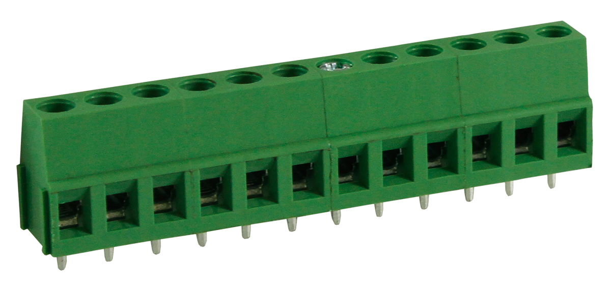 RS PRO PCB Terminal Block, 12-Contact, 5mm Pitch, Through Hole Mount, 1-Row, Screw Termination
