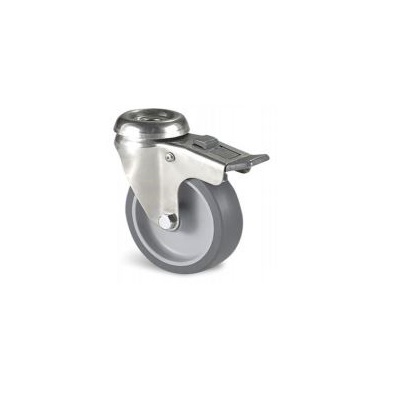 Guitel Hervieu Braked Swivel Castor Wheel, 80kg Capacity, 125mm Wheel