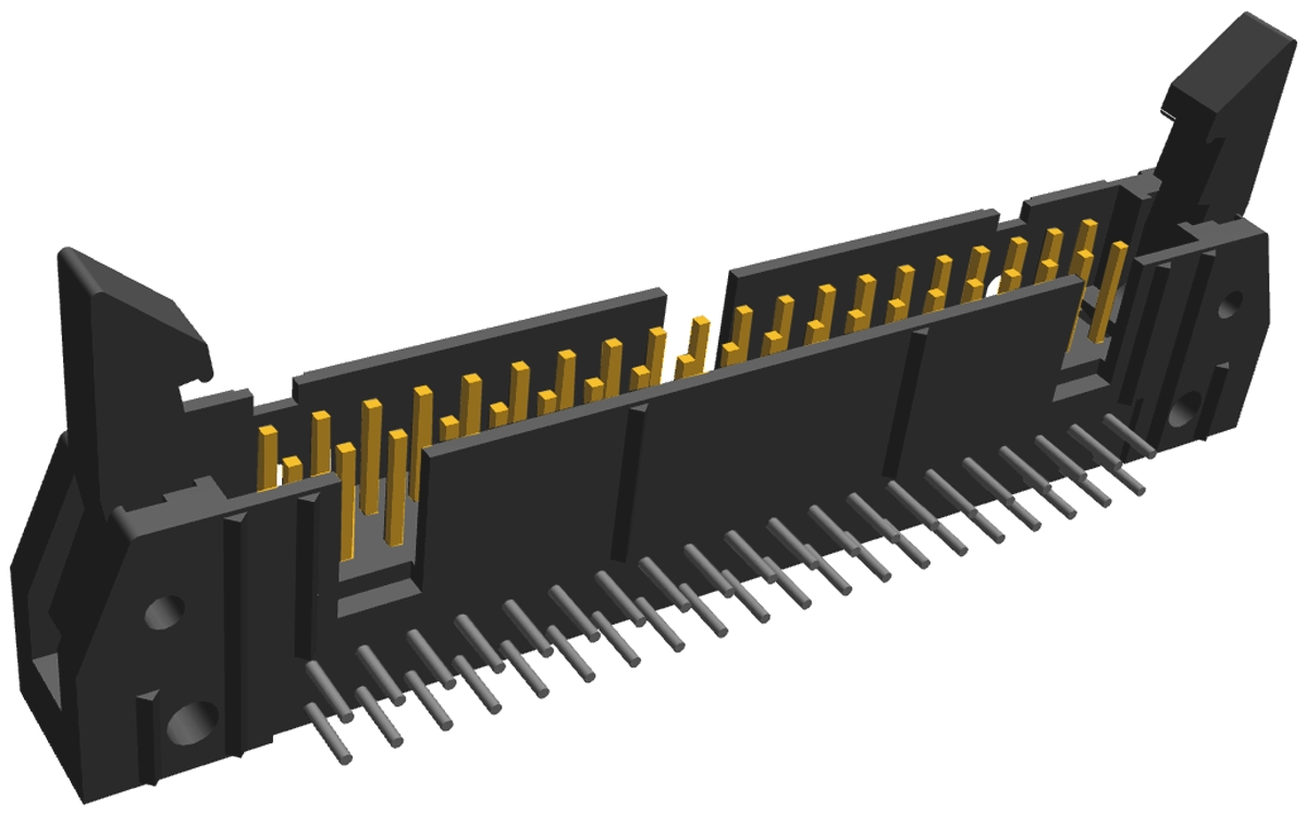 TE Connectivity AMP-LATCH Series Right Angle Through Hole PCB Header, 40 Contact(s), 2.54 mm Pitch, 2 Row, Shrouded