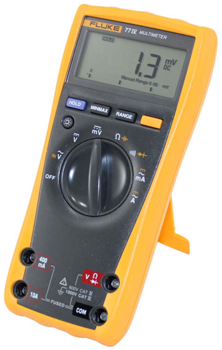 Fluke 77 Handheld Digital Multimeter, 10A ac Max, 10A dc Max, 1000V ac Max - RS Calibrated