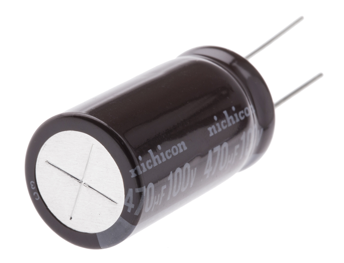 Nichicon 470μF Aluminium Electrolytic Capacitor 100V dc, Radial, Through Hole - UPW2A471MHD