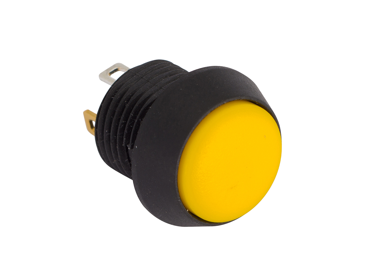 EOZ Illuminated Push Button Switch, Momentary, Panel Mount, 13.5mm Cutout, SPST, Yellow LED, 5V, IP67