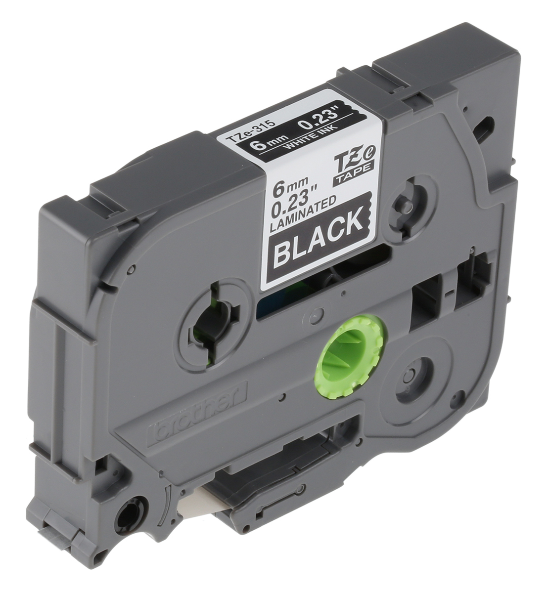 Brother White on Black Label Printer Tape, 8 m Length, 6 mm Width