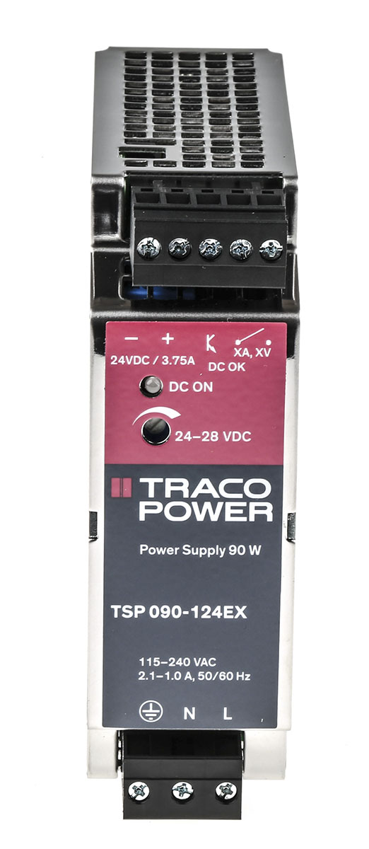TRACOPOWER TSP Switched Mode DIN Rail Power Supply, 85 → 264 V ac / 100 → 300V dc ac, dc Input, 24V dc dc