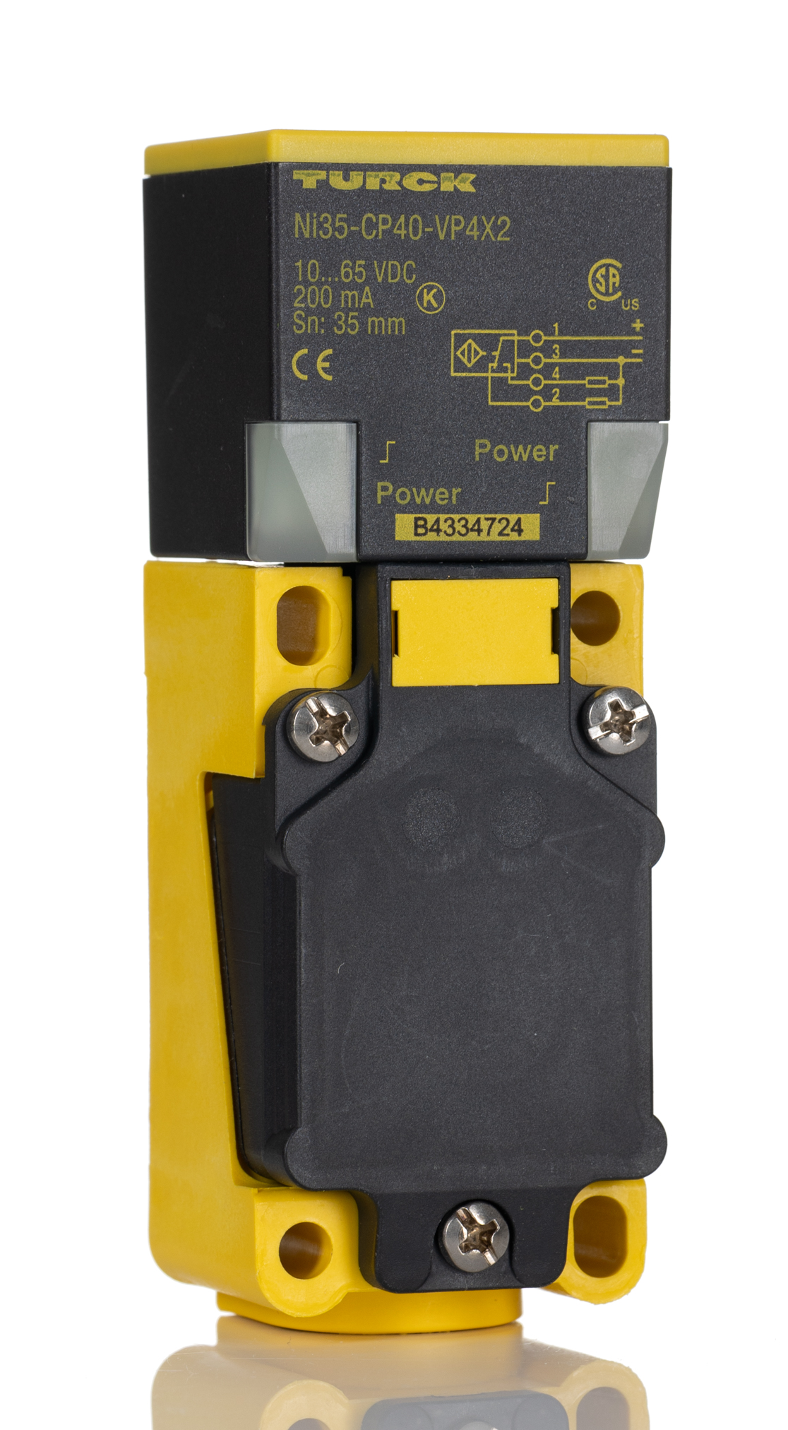Turck Inductive Block Proximity Sensor, 35 mm Detection, PNP NO+NC, 10 → 65 V dc