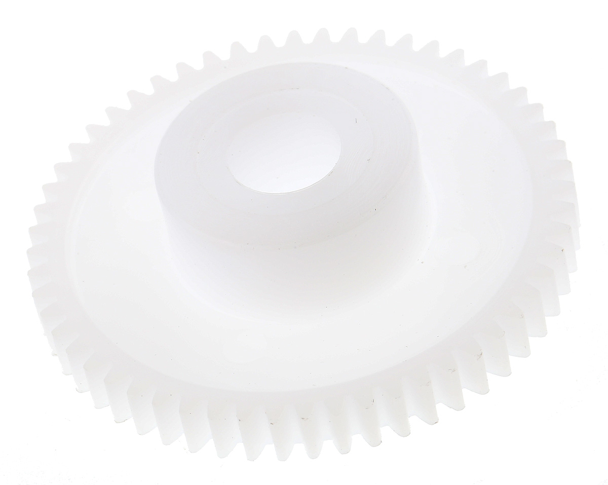 RS PRO POM 56 Teeth Spur Gear, 0.5 Module, 6mm Bore Diam, 28mm Pitch Diam, 14mm Hub Diam