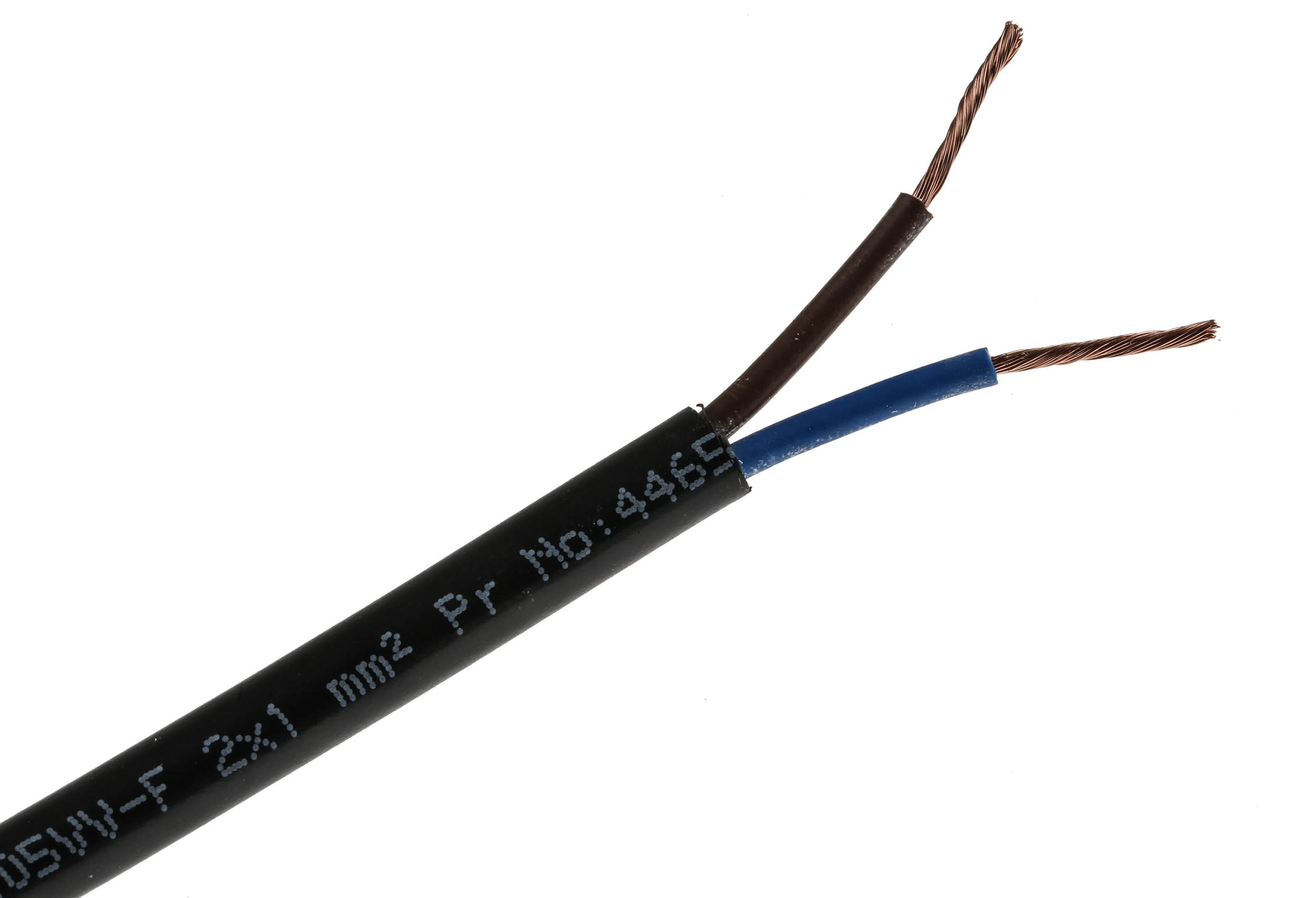 RS PRO 3182Y 1 mm² 2 Core Power Cable, H05VV-F, Black PVC, 100m