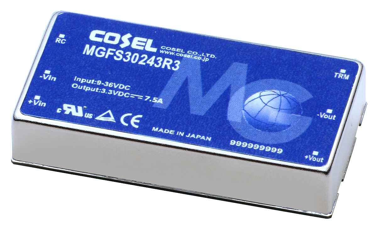 Cosel MGFS DC-DC Converter, 12V dc/ 2.5A Output, 9 → 36 V dc Input, 30W, PCB Mount, +85°C Max Temp -40°C Min Temp