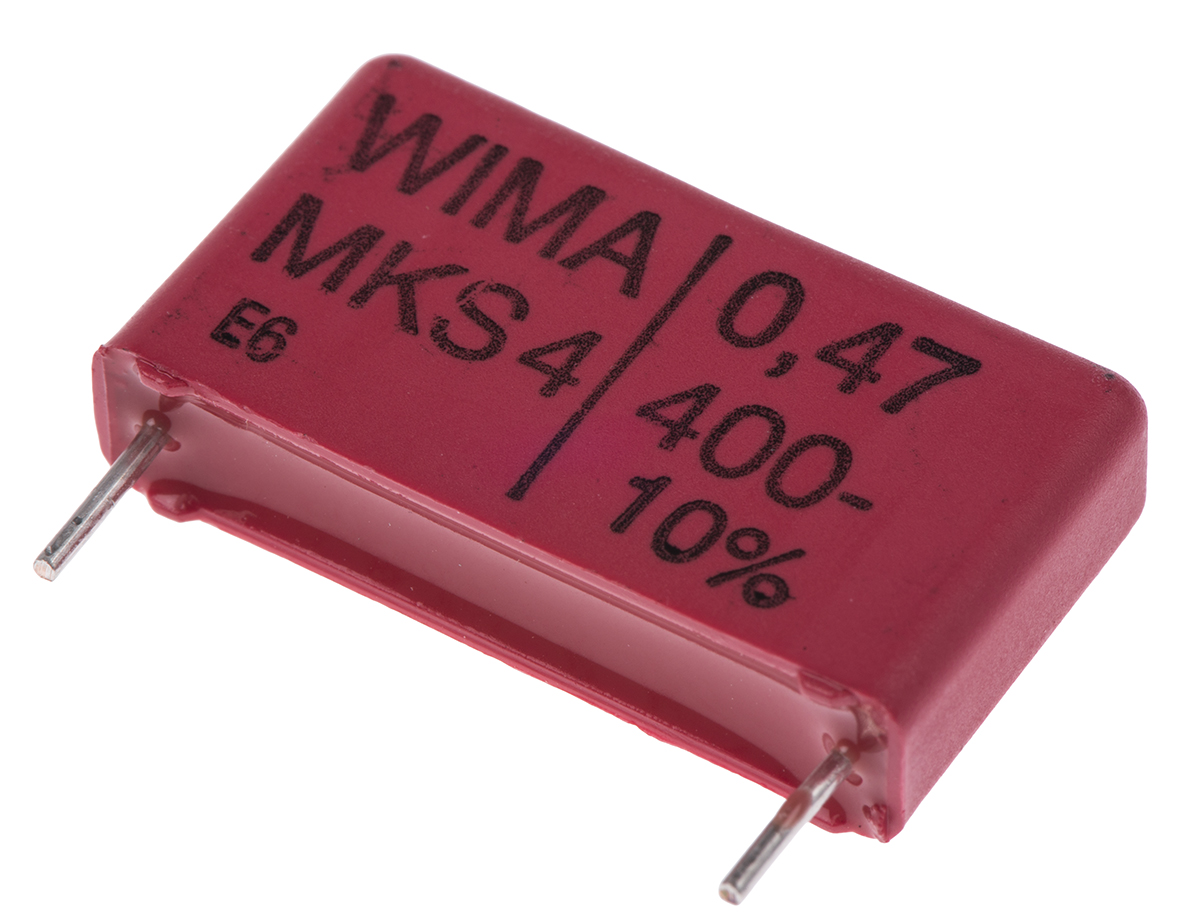 WIMA MKS4 Polyester Film Capacitor, 200 V ac, 400 V dc, ±10%, 470nF, Through Hole