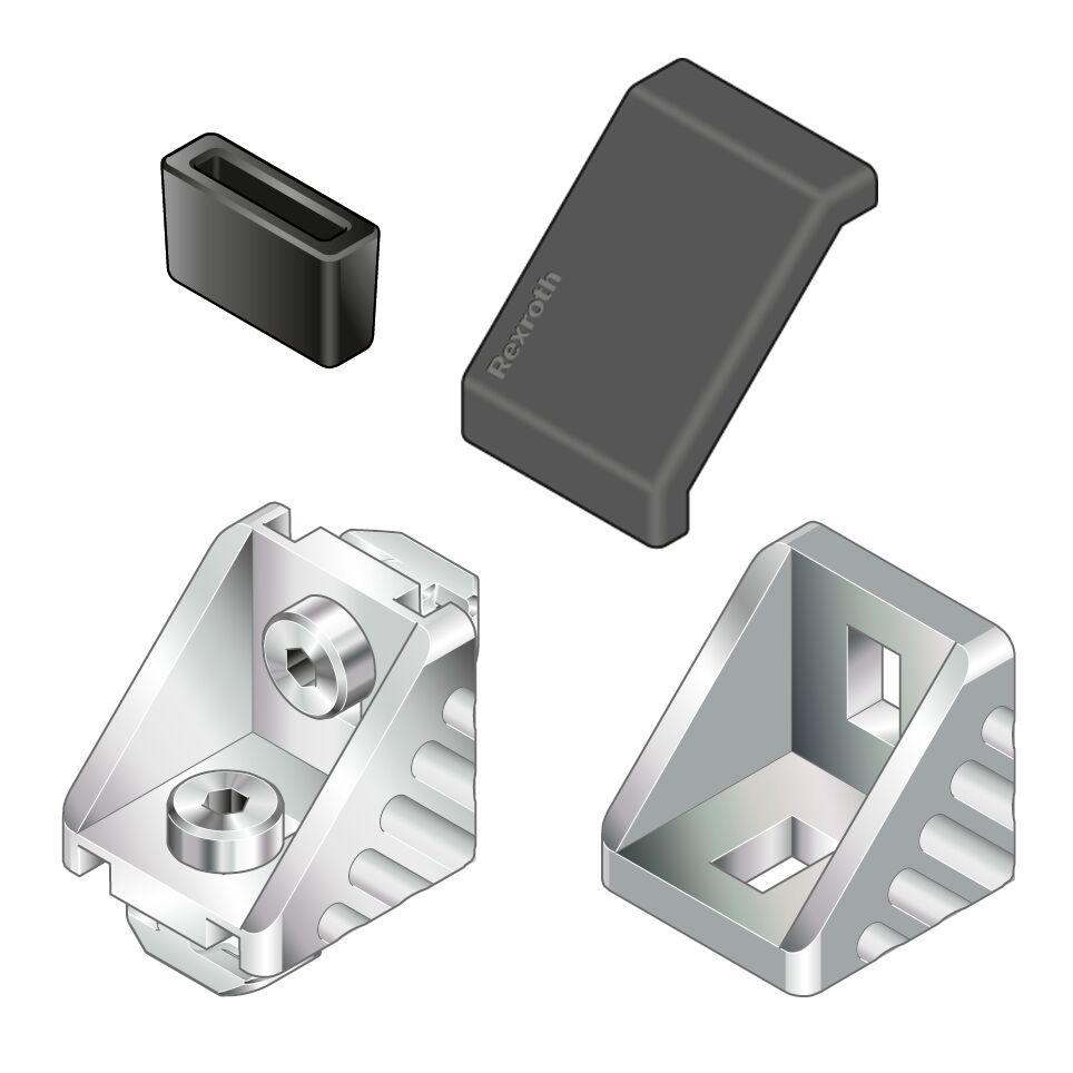 Bosch Rexroth Grey PP Cover Cap, 20 x 20 Strut Profile