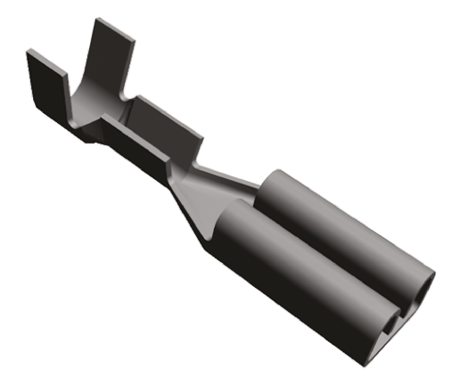TE Connectivity FASTON .110 Uninsulated Female Spade Connector, Receptacle, 2.79 x 0.5mm Tab Size, 0.2mm² to 0.6mm²