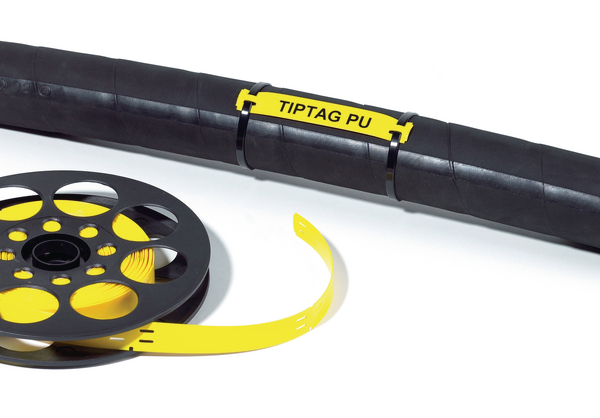 HellermannTyton TIPTAG Cable Tie Cable Marker, Yellow, Pre-printed "TIPTAG PU", 556-25019 TTAGPU11X65YE-PUR-YE