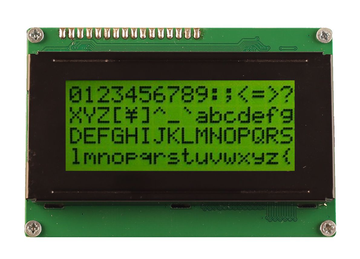 Midas MC41605A6W-SPR-V2 Alphanumeric LCD Display, Black on Yellow/Green, 4 Rows by 16 Characters, Reflective