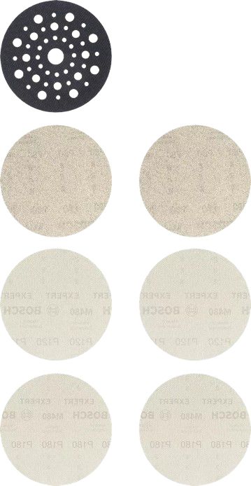 Bosch Expert Sanding Disc, 125mm, 80, 120, 180 Grit, 7 in pack