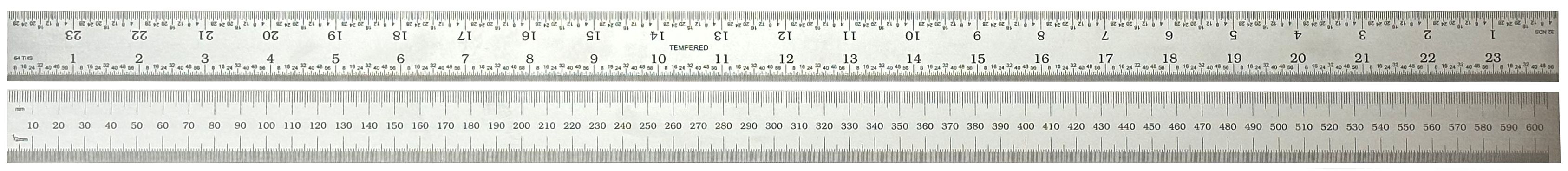 RS PRO 600mm Steel Imperial, Metric Rule