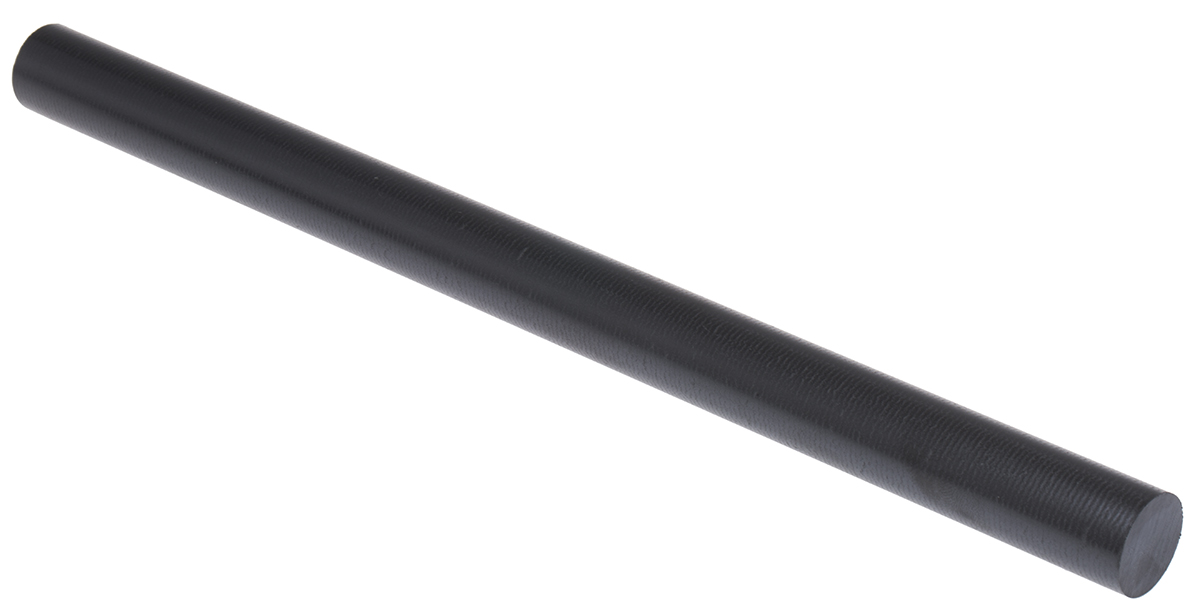 RS PRO Black Polyetheretherketone PEEK Rod, 300mm x 20mm Diameter