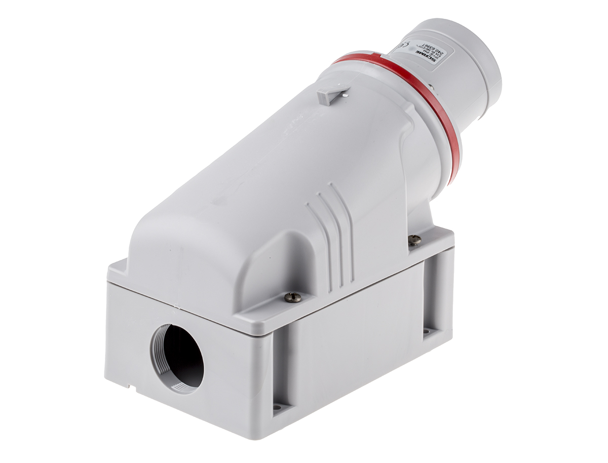 Scame IP44 Red Wall Mount 3P + E Industrial Power Plug, Rated At 63A, 415 V