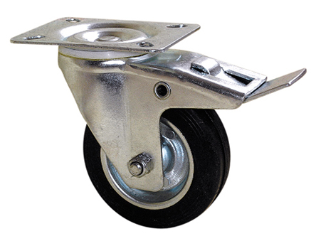 Guitel Hervieu Braked Swivel Castor Wheel, 125kg Capacity, 125mm Wheel