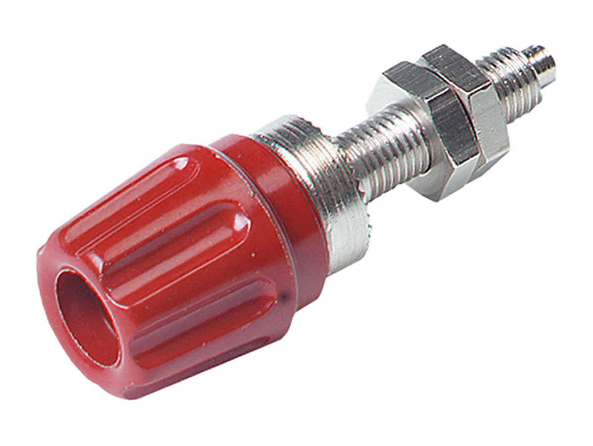 Hirschmann Test & Measurement 63A, Red Binding Post With Brass Contacts and Nickel Plated