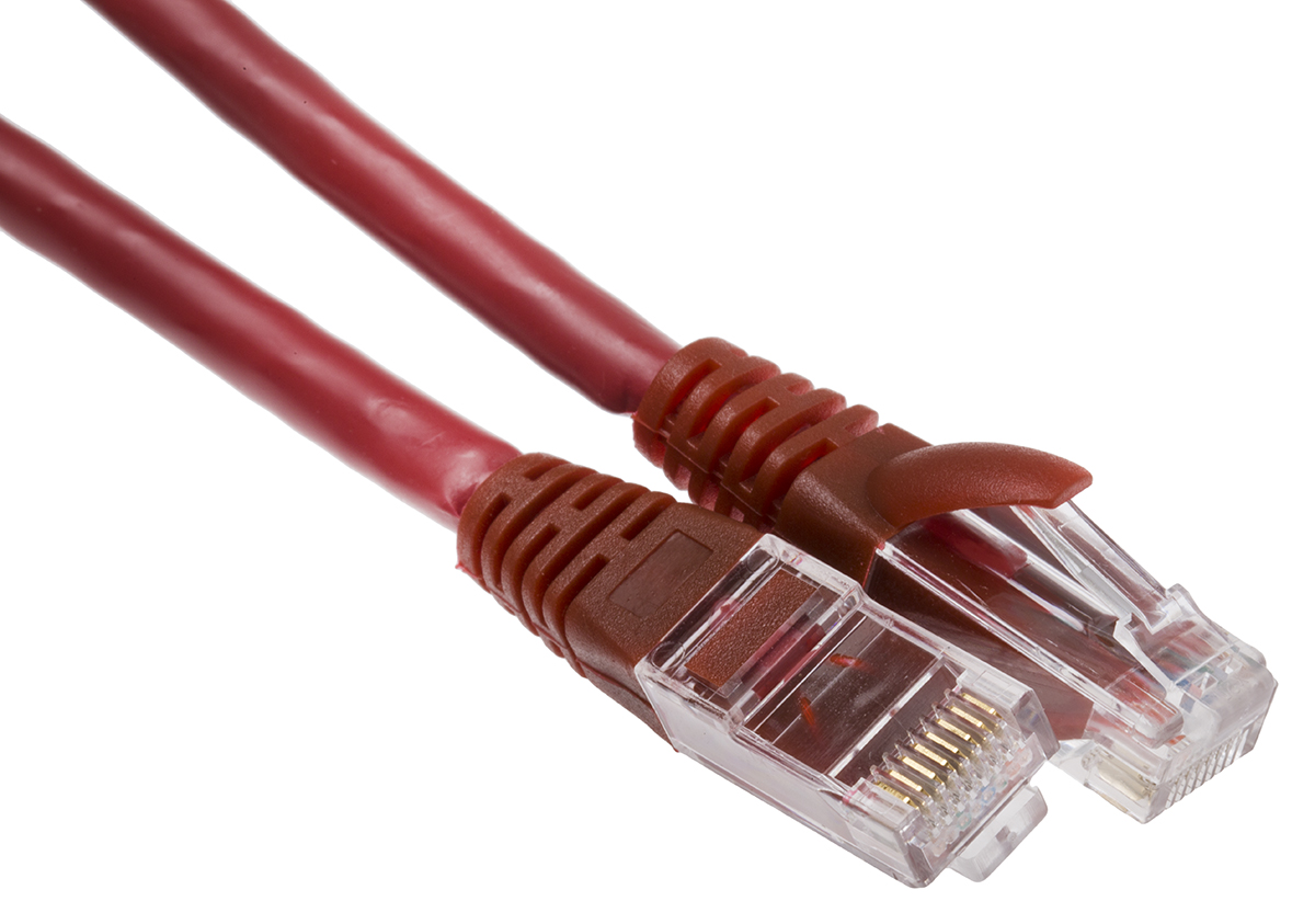 RS PRO, 0.5m Cat6, Red RJ45 to Male RJ45 Male, U/UTP Unshielded, Terminated PVC Sheath